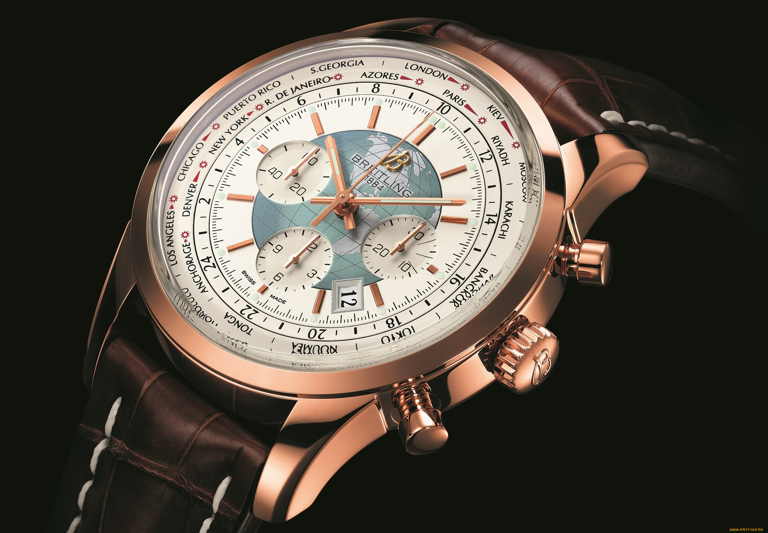 , breitling, gold, unitime